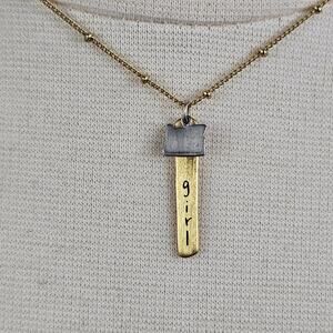 Mixed Metal Oregon Girl Pendant Necklace Gold Tone Satellite Chain 16"-18" CAI